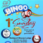 Moose Lodge Bingo every 1st Sunday of every month!