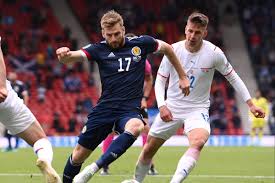 Scotland's stuart armstrong heads home scotland's opening goal against lithuania in vilnius. 9wycd Yxatz60m