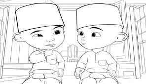 Kumpulan kreasi warna page 5 of 26 download sketsa dan gambar mewarnai gratis. Upin Ipin Hitam Putih