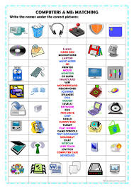 Movements of the mouse correspond to movements of the cursor. Computers Matching English Esl Worksheets For Distance Learning And Physical Classrooms