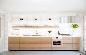 Therefore, with ink jet technology the tiles give a very realistic wood or stone or concrete looks. Best 60 Modern Kitchen Wood Cabinets Subway Tile Backsplashes Design Dwell