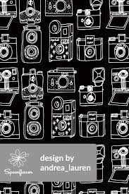 How to turn your vintage camera collection into wall art. Colorful Fabrics Digitally Printed By Spoonflower Vintage Cameras Black And White Hand Drawn Vintage Camera Illustration Camera Illustration Camera Wallpaper Vintage Cameras