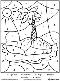 When it gets too hot to play outside, these summer printables of beaches, fish, flowers, and more will keep kids entertained. Kindergarten Color By Number Printable Worksheets Myteachingstation Com