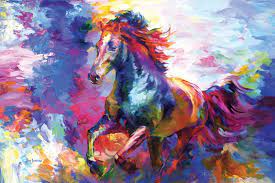 Colorful Abstract Horse Canvas Art
