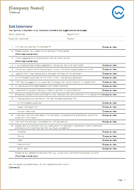 Job Leave Exit Interview Form Template Ms Word Ms Word Interview Format Interview