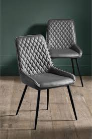 Next Set Of 2 Hamilton Dining Chairs With Black Legs Grey In 2020 Dining Chairs Fabric Dining Chairs Leather Dining Chairs