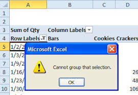 Resolving Error Cannot Group That Selection In Pivot Tables In Excel Pivot Table Excel Learning