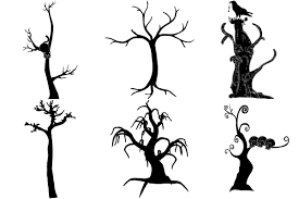 Halloween Bare Trees Ai Eps Png Bare Tree Spooky Trees Transparent Background