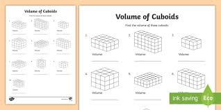 Volume of a cube = length × width × height where 'a' is the length the side of cube or edges. Ks2 Volume Of Cuboids Worksheet Primary Resources