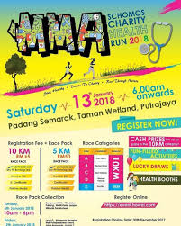 It is always tempting to sprint off as soon as we are flagged off. Mma Schomos Charity Health Run 2018 Date 13th Jan 2017 Sat Time 6 00am Venue Padang Semarak Taman Wetland Putrajaya Register Mo Sport Event Have Fun Fun