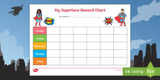 Superhero Themed My Reward Chart Pack Activity My