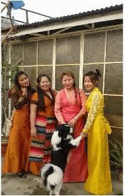 Traditional Tibetan silk dresses. The ...