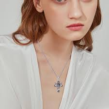 AOVEAO Angel GABRIEL Necklace Sterling Silver Cross Pendant Necklaces  Christian Jewelry Birthday Xmas Gift for Women Men Mom Daughter Son