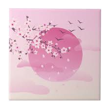 As a cherry on top of the cake. Cherry Blossoms Japanese Landscape Ceramic Tile Zazzle Com In 2021 Cherry Blossom Painting Acrylic Cherry Blossom Painting Cherry Blossom Art