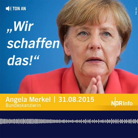 Sommer 2015: Hunderttausende Flüchtlinge kommen nach Europa. "Wir schaffen das!", sagt Angela Merkel. Seitdem gibt es viel Kritik an diesem Satz. | NDR Info | Facebook