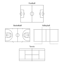 Sport Fields Outline Stock Illustration - Download Image Now - Sports Court,  Basketball - Sport, Agricultural Field - Istock