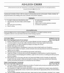 correction officer resume example new