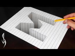 55 Drawing Letter Little A Hole Illusion 3d Trick Art On Line Paper With Pencil Vamos Youtube 3d Art Drawing Drawing Letters Illusion Drawings