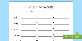 Fourth of july rhyming words #2. Rhyming Words Worksheet