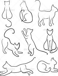 Silhouette Of Cats Cat Tattoo Cat Design Cat Outline