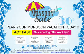 Monsoon Sale Amazing Deals On Visa Services Domestic International Flight Booking Hotel Bo Hotel Packages International Flight Booking Holiday Packaging