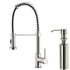 Make your modern kitchen or bath even more functional by installing an attractive and affordable soap dispenser from faucet depot. Vigo Edison Single Handle Pull Down Sprayer Kitchen Faucet With Soap Dispenser In Stainless Steel Vg02001stk2 The Home Depot Kitchen Faucet Pull Out Kitchen Faucet Faucet