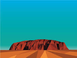 How to draw ayers rock, uluru, australia? Uluru Ayers Rock Sacred Place Rock Drawing Art Painting Geometric Landscape