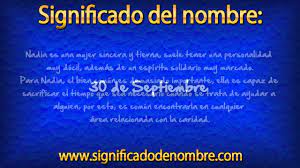 Significado De Nadia Que Significa Nadia Youtube