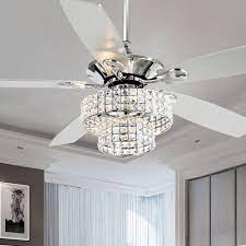 Bohemian pierced metal 52 in. House Of Hampton 52 Tippett 5 Blade Crystal Ceiling Fan With Remote Control And Light Kit Included Reviews Wayfair