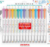 Amazon.com: Zebra Pen Mildliner Dual-Tip Dot and Stamp ...