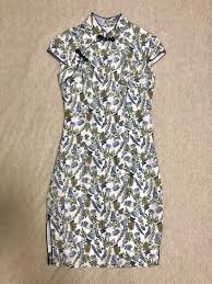 Chinese short qipao dress vestido women's mini cheongsam floral animal patterned. Cheongsam Qi Pao White Blue Elegant Floral Pattern With Slit Women S Fashion Clothes Dresses Skirts On Carousell