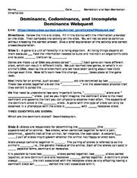 Mendelian Non Mendelian Wq Dominance Codominance And Incomplete Dominance