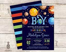 Oh Boy Outer Space Themed Baby Shower Invitations Space Baby Shower Astronaut Baby Shower Baby Shower Invitations For Boys