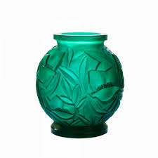 Daum Empreinte Green Large Vase Height 34 Cm Diam 30 Cm Floral Art Daum Vase