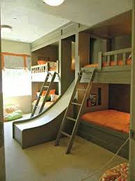 Custom bunk beds in the following sizes, twin over king, king over king, full over king, twin over queen, queen over queen, full over queen and so many more can be ordered and delivered to your home. Awesome Sleepover Room Idea Home Bedroom Cool Boys Room Bunk Bed With Slide