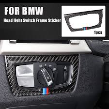 carbon fiber headlight switch frame car sticker trim for bmw auto aufkleber autos aufkleber