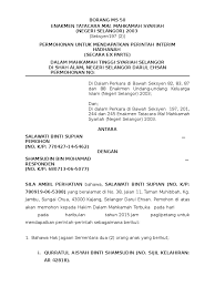 Pengerusi majlis agama islam selangor (mais), tan sri abdul aziz mohd yusof berkata, fatwa itu secara jelas. Interim Hadhanah Ex Parte Perakuan Segera Wati