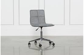 Rudy Grey Desk Chair Living Spaces The desk is made out of oak wood with a white coat of paint and has two spacious drawers on the front for storage and can be folded to take less space when not in use.