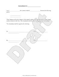 Free Contract Amendment Free To Print Save Download