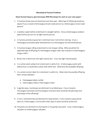 Monohybrid and dihybrid cross practicedraft. Monohybrid Cross Problems