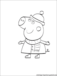 Las imágenes de peppa, george. Coloriage Peppa Cochon En Hiver Dessin Gratuit A Imprimer