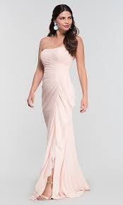 Long Strapless Ruched Bridesmaid Dress By Kleinfeld Ruched Wedding Dress Bridesmaid Dresses Strapless Bridesmaid Dress Long