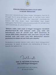 Sholat maghrib adalah salah satu ibadah sholat dari sholat lima waktu yang dikerjakan pada saat matahari terbenam. Hebahan Perubahan Waktu Solat Subuh Imits Alur Limbat Facebook