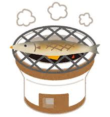 七輪で焼くサンマのイラスト | かわいいフリー素材集 いらすとや