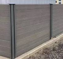 3d Embossed Deep Wood Grain Wpc Fence Slats Composite Fencing Panels with  Posts for Exterior