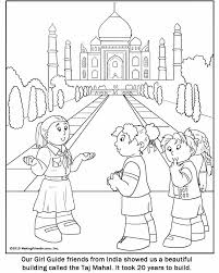 Indian Girl Guide Coloring Page Girl Guides World Thinking Day Girl Scouts
