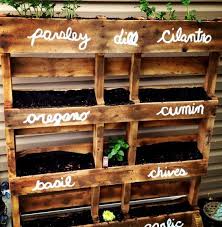 Diy Herb Planter Made From Pallets Diy Pallet Projects Pallets Diy Outdoor Herb Garden Pallet Herb Garden Design Herb Planters