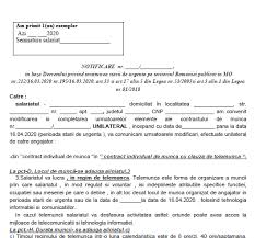 Text of act aditional prelungire contract. Notificare Model Pentru SituaÈ›ia Cand Angajatorul HotÄƒrÄƒÈ™te Unilateral SÄƒ TrimitÄƒ In TelemuncÄƒ AngajaÈ›ii SÄƒi Cabinetexpert Ro Blog Contabilitate