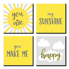 E and i try some different renditions of you are my sunshine! You Are My Sunshine Kids Room Nursery Decor And Home Decor 11 X 11 Inches Kids Wall Art Set Of 4 Prints Walmart Com Walmart Com