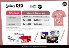 Kaos satuan sablon print dtg desain sendiri a4rp52.500: Cetak Kaos Dtg Ponorogo Dapur Print